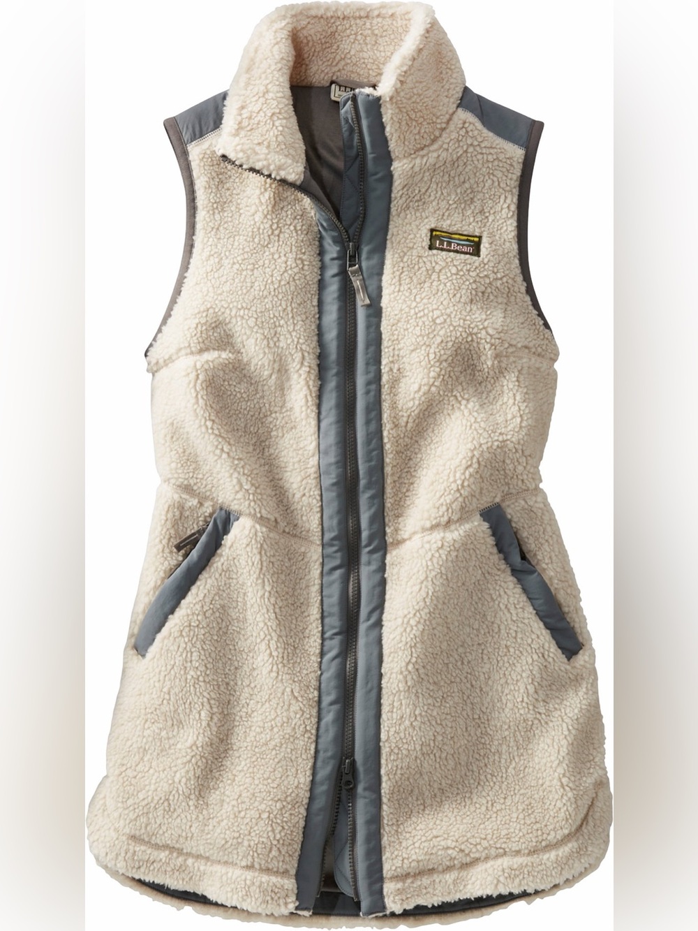 LL Bean Sherpa Fleece Long Vest